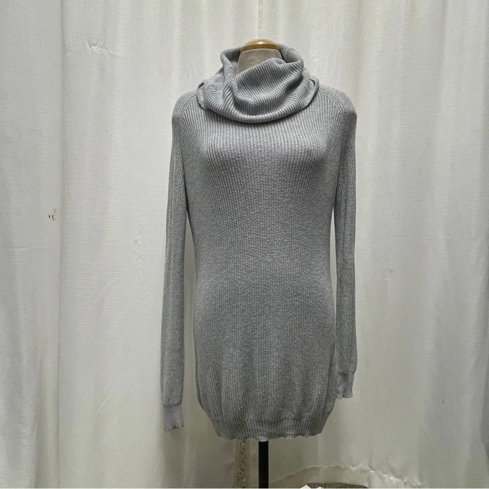 Highline collective knitted cowl neck over sized sweater dress size xsmall gray